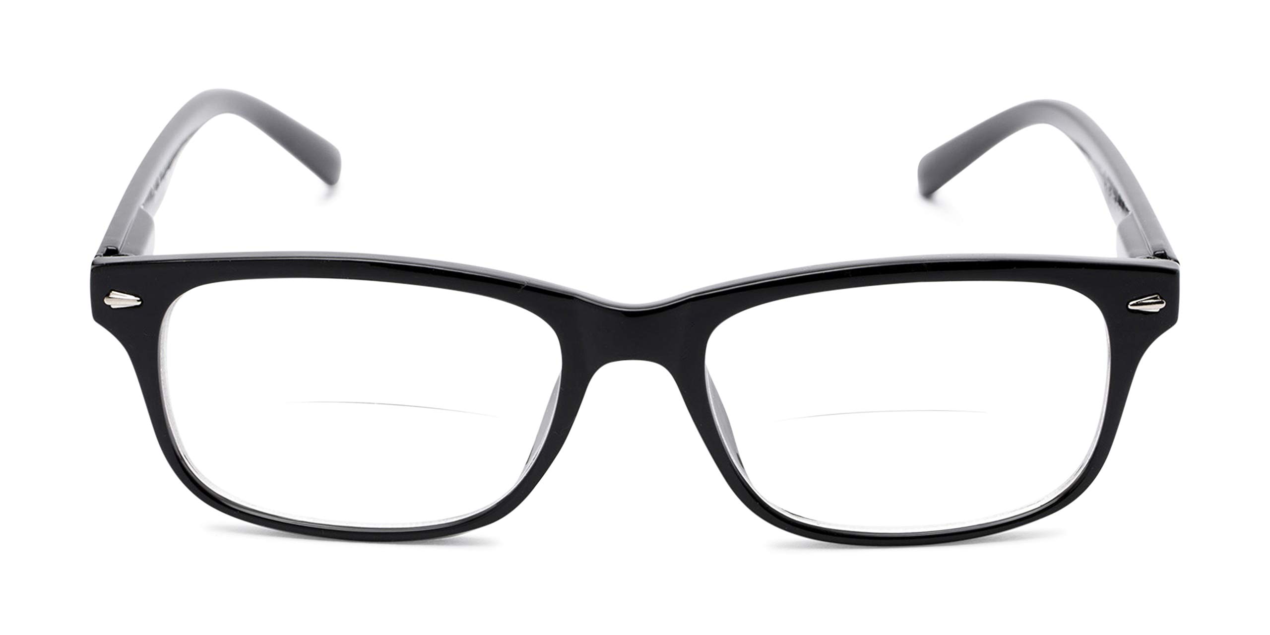 Retro Square Bifocal Reading Glasses in Black by Readers.com | The Williamsburg | +2.00