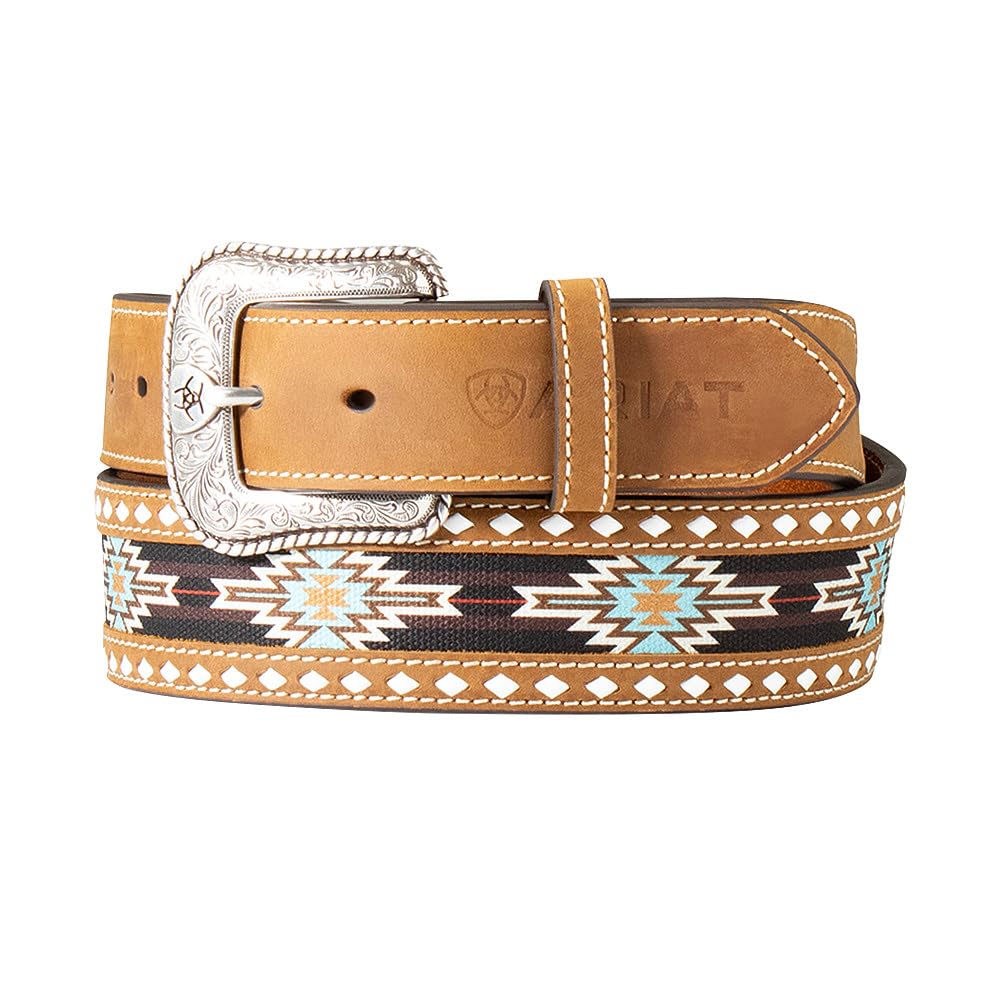 ARIAT Men's Southwest Fabric Diamond Lace Belt, Brown, 44