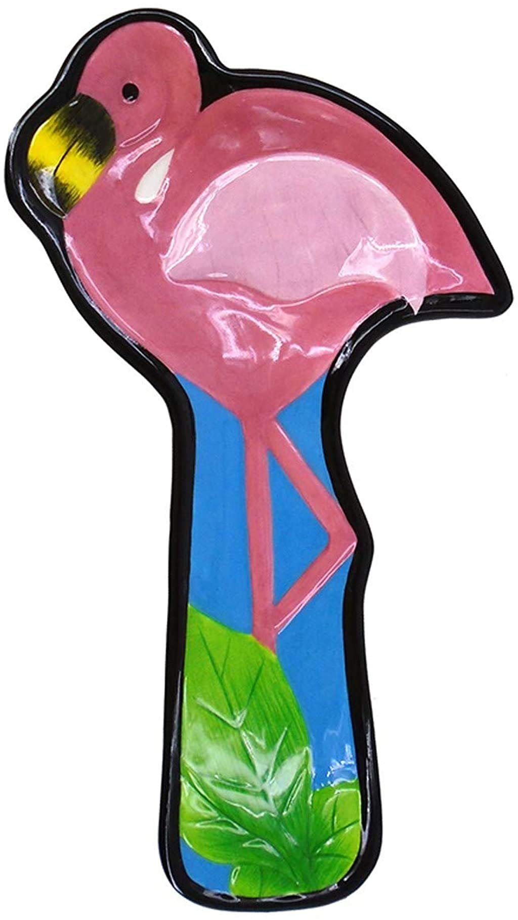 Chesapeake Bay 70535 Pink Flamingo Design Spoon Rest 10.75 Inches