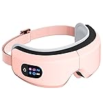 TLINNA Eye Massager with Airbag Kneading,Constant Temperature Hot Compress, Multi-Frequency Vibration and Bluetooth Music (Pink, Large)