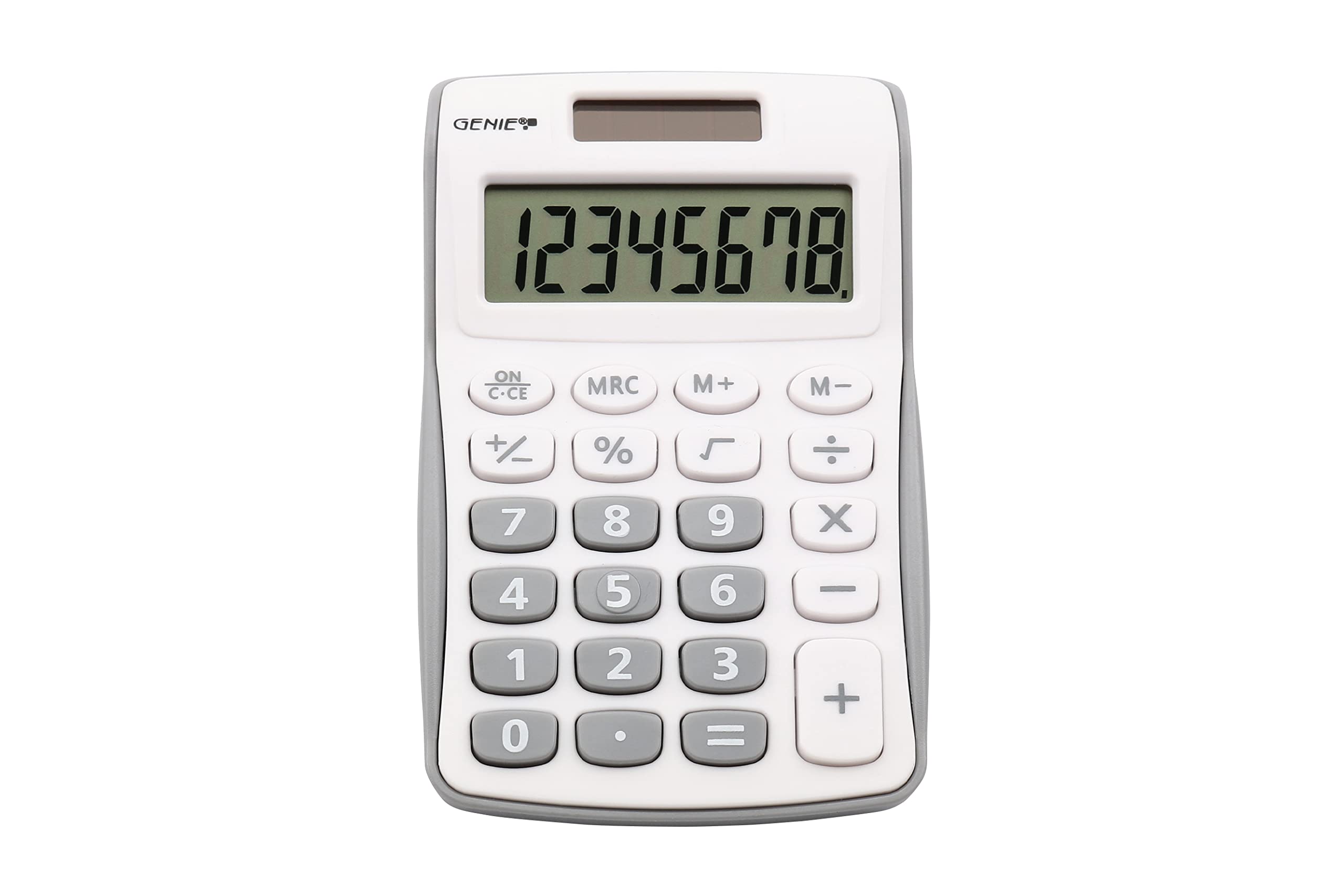 Genie 12494 Compact Pocket Calculator with 8 Digit Display - Silver