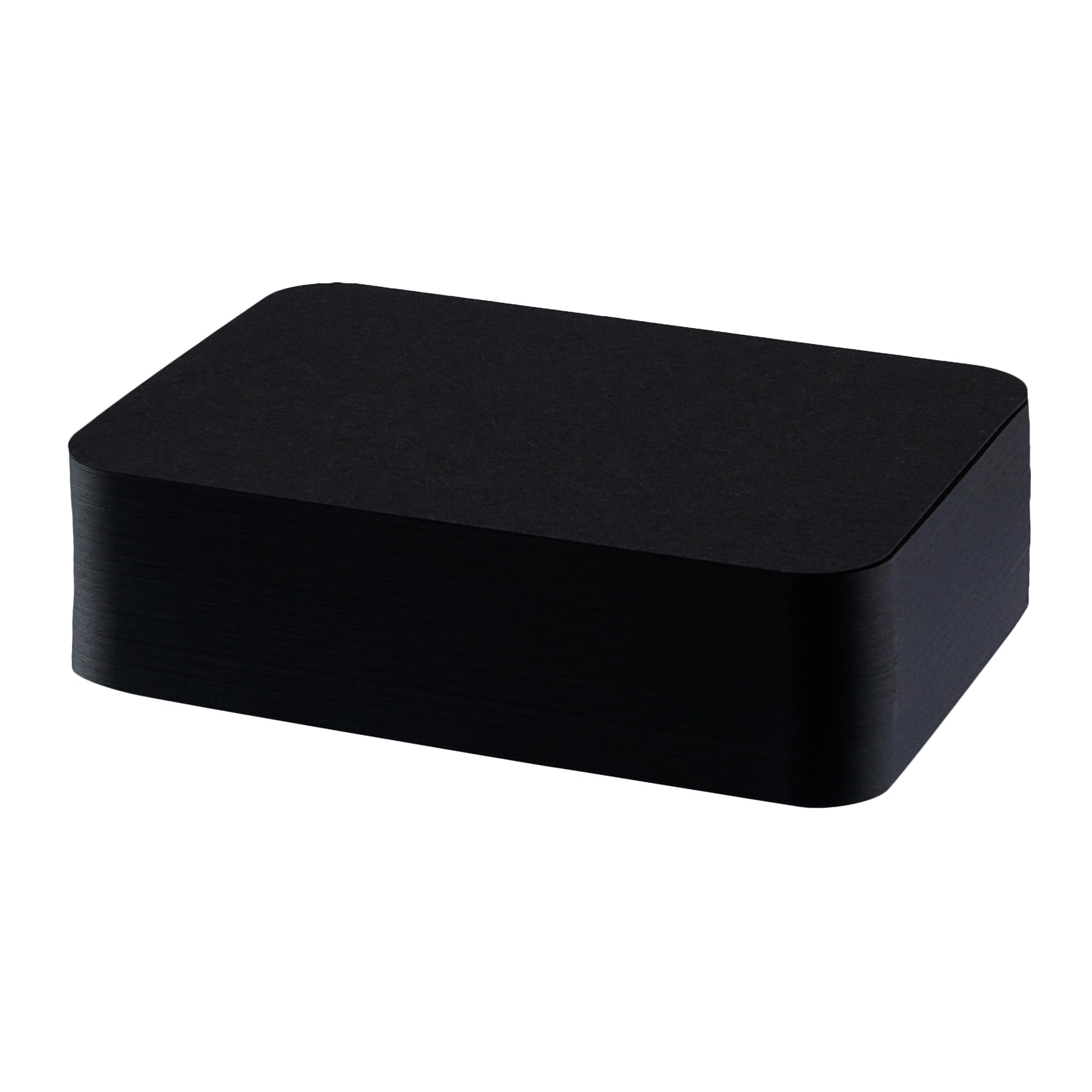 DIN A5 Blanko Karten Set mit runden Ecken zum Basteln und Selbstgestalten 300 g/m² Fotokarton Kraftpapier Graspapier (schwarz 300g/m², 400 Karten)