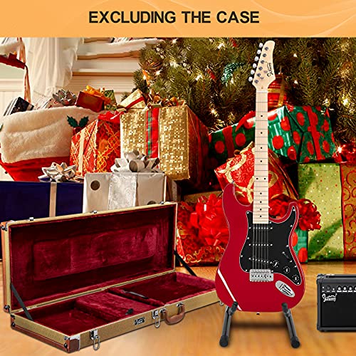 Image of GLARRY Full Size Electric Guitar for Music Lover Beginner with 20W Amp and Accessories Pack Guitar Bag (RED, 39 inch Right Handed)