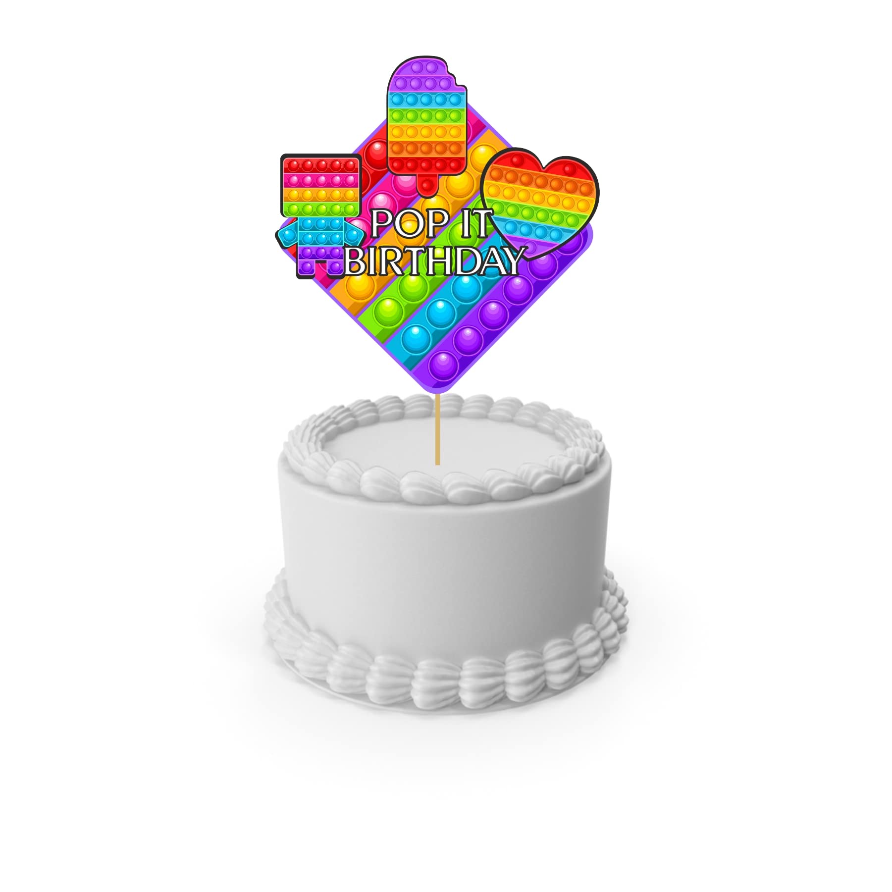 Pretty Ur Party Pop IT Cake Topper, Cake Toppers for Kids, Girls, Toddlers, Boys, Cake Decoration Item, Cake Accessories (Pop IT)