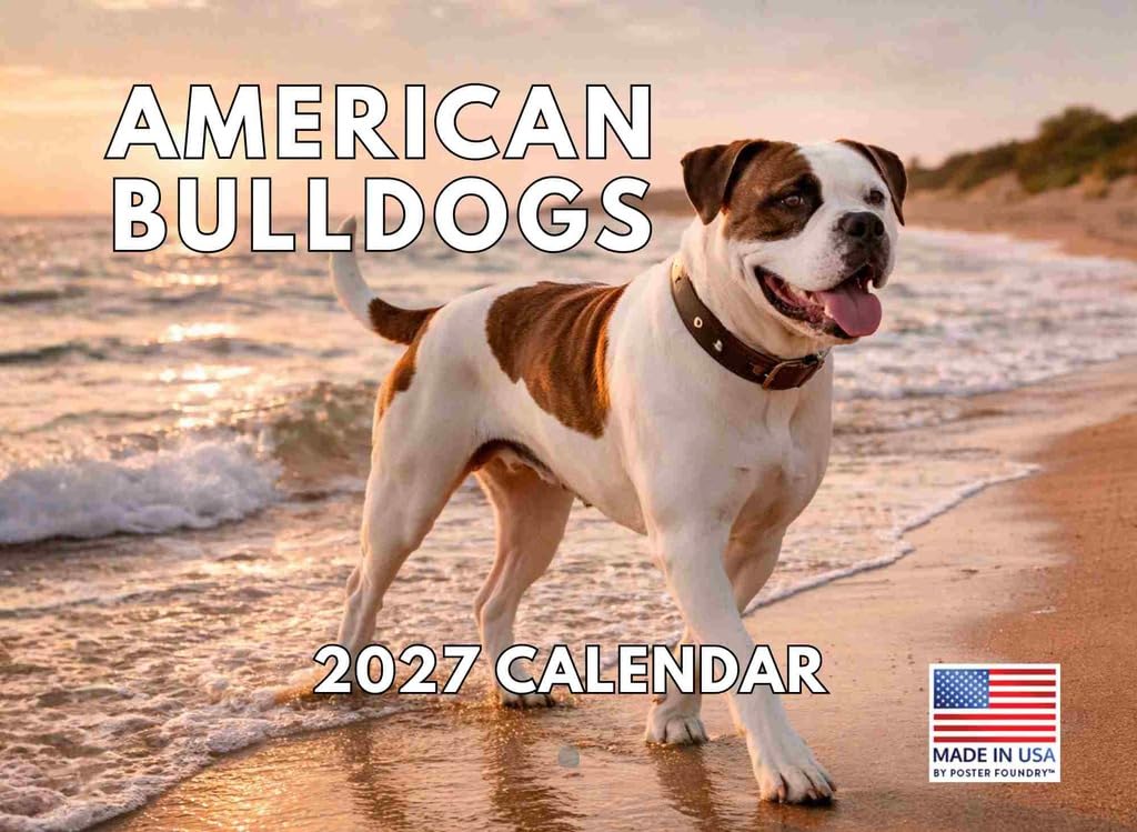 American Bulldog Calendar 2025 Monthly Wall Calendar | American Made In The USA โ image 1