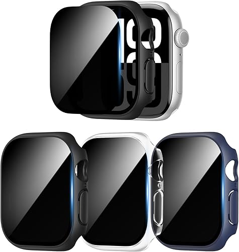 Miniatura 7 de Paquete de 3 Protector de pantalla de privacidad para Apple Watch 987 de 1.772 pulgadas, carcasa rígida de PC ultrafina con película templada