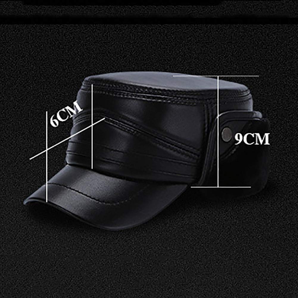 Sombreros de invierno, invierno El sombrero plano de la gorra de béisbol de cuero de edad avanzada más sombrero de terciopelo con protección contra el oído