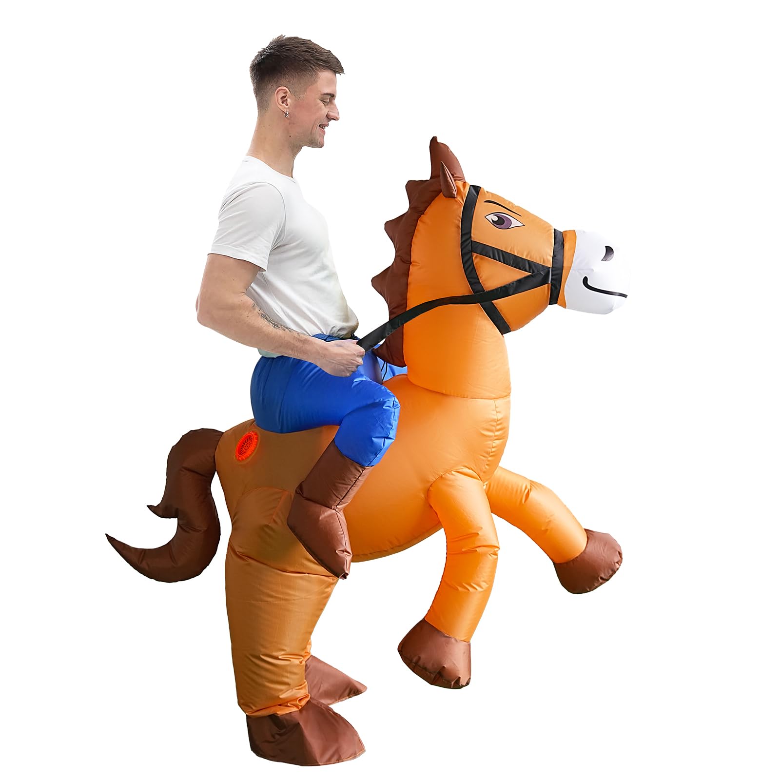 Geerypsy Disfraz inflable para adultos, disfraz de caballo para Halloween, fiesta para hombres y mujeres
