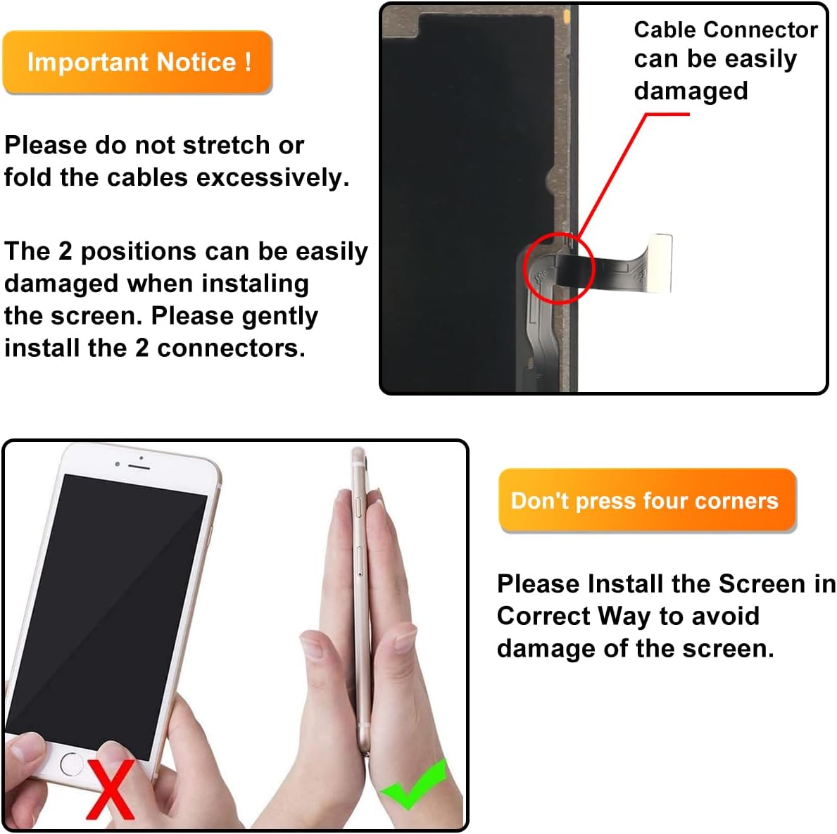 LL TRADER Screen Replacement for iPhone 15 Pro 6.1" LCD Retina FHD Display COF Touch Screen Digitizer with Repair Tool Kits, Waterproof Tape, Screen Protector (Truetone programable)