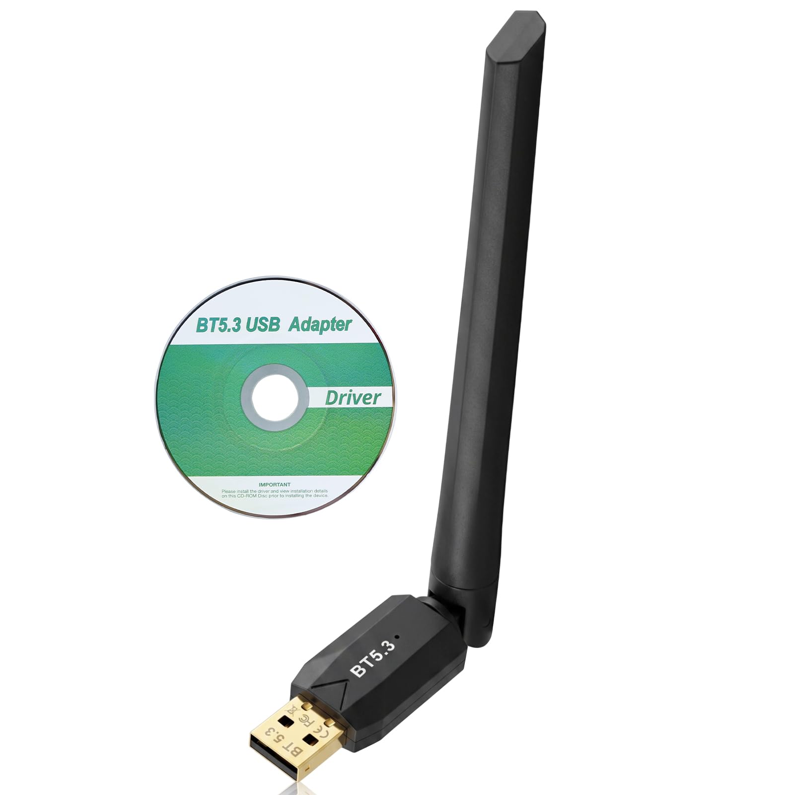 Adaptador USB Bluetooth 5.3 para PC con Antena, Dongle Bluetooth USB, Externa de Largo Alcance 150M, para Windows 11/10/8.1/7, Adaptador para Portatil Ordenador y Teclado, Plug & Play