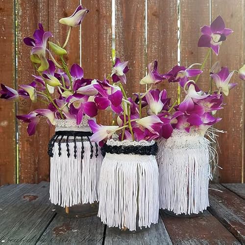 Trims By The Yard 4" Chainette Fringe Trim, Polyester-Made Decorative Fringe Trim, For Costumes, Uniforms, Home Decor, And Party Decorations, Washable Fringes, 5-Yard Cut Black #TOP3