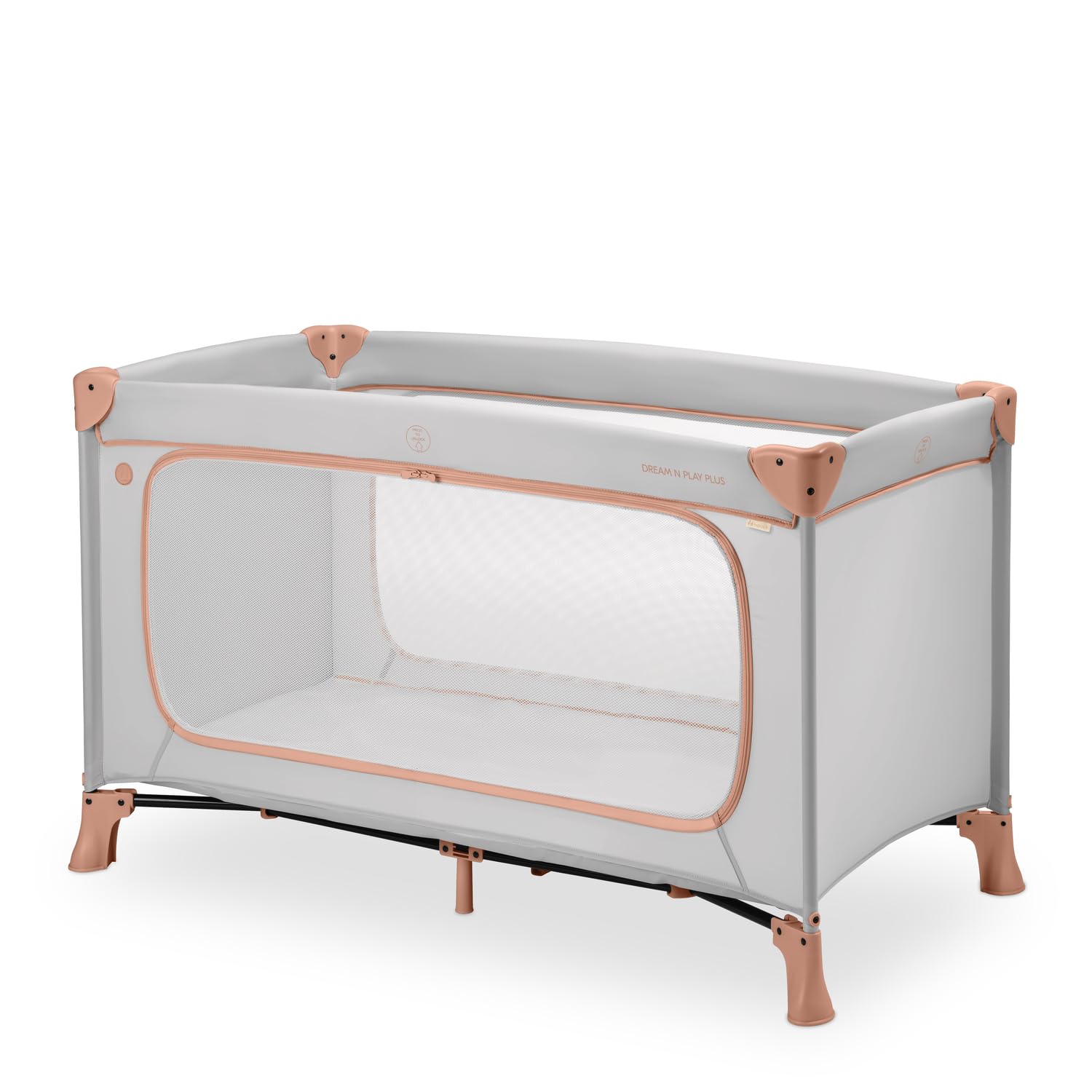hauck Lettino Da Viaggio Dream N Play Plus - Culla Neonato Da 0 Mesi Fino a 15kg - Letto Pieghevole 120x60cm, Con Borsa - Box Bambini Con Apertura, Compatto - Dusty Cork