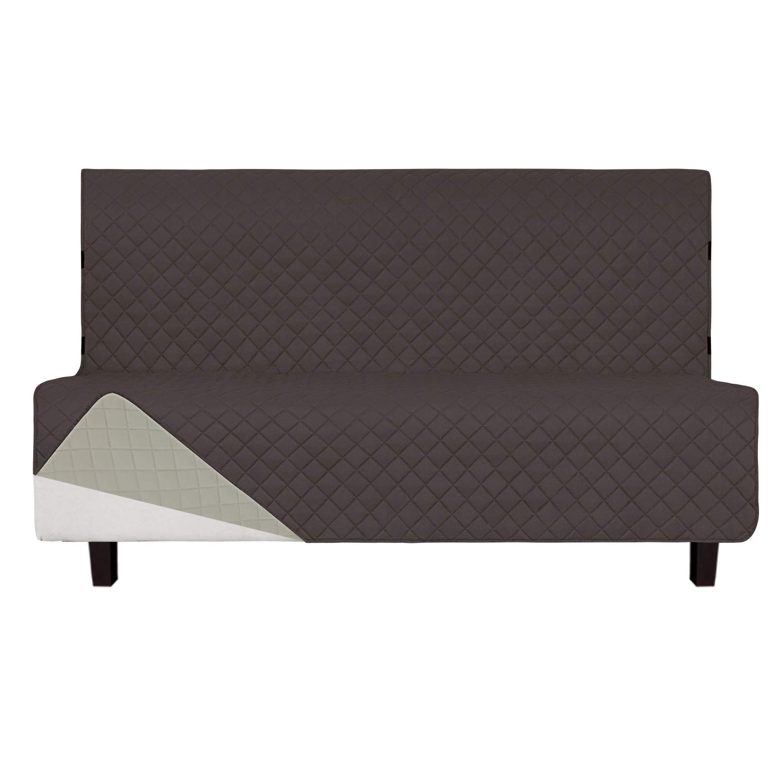 Easy-Going Reversible Couch Cover, Large Futon Sofa, Chocolate/Beige