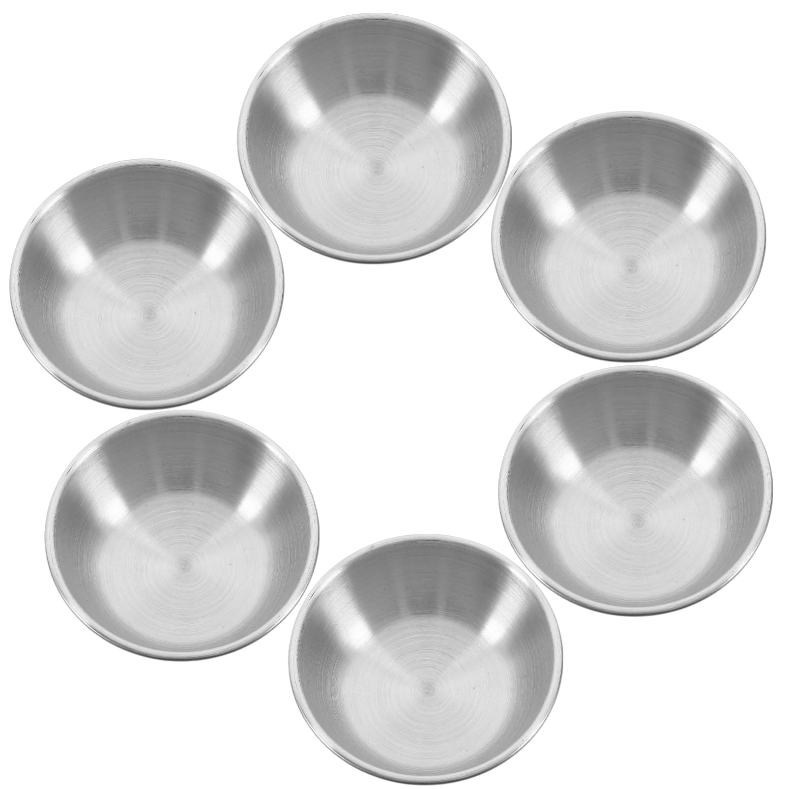FUNOMOCYA 6pcs Sauce Dishes Dipping Soy Sauce Dish Salad Soy Dish Sushi Dipping Bowl Pudding Condiment Cups Tiny Bowls Condiment Dip Bowls Chip Dip Serving Dish Silver Stainless Steel