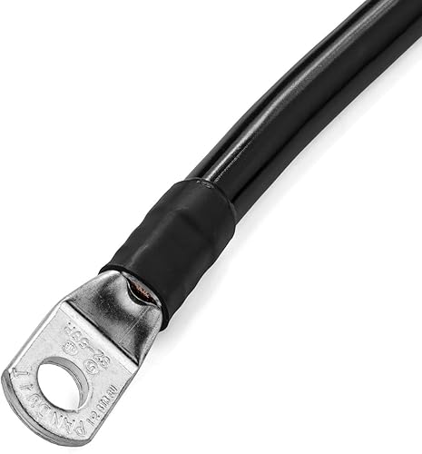 Spartan Power Cable de batería negro de 6 pies 20 AWG solo negativo de 38 pulgadas M10