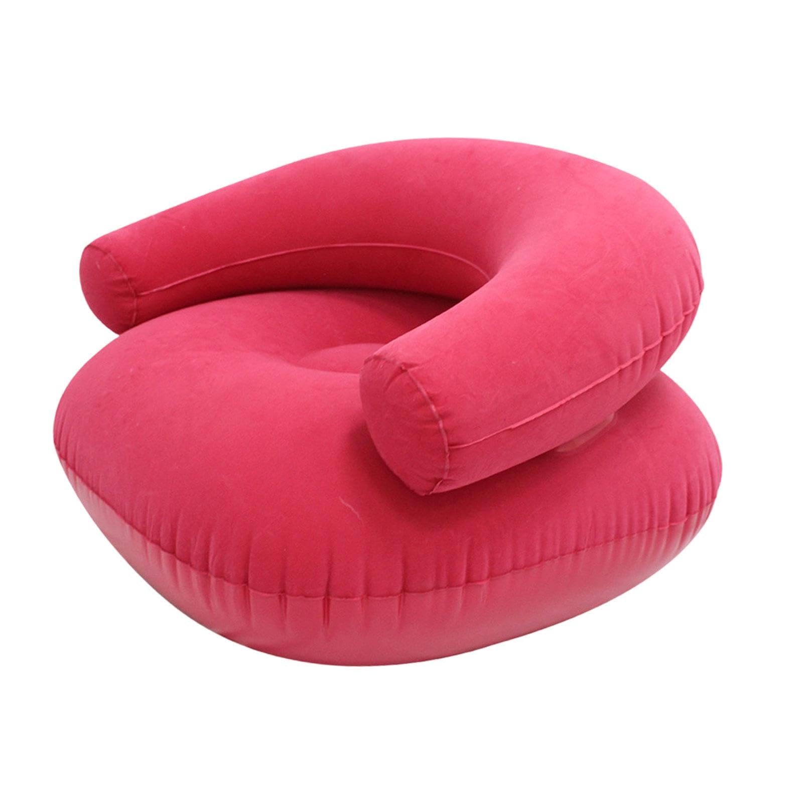 Inflatable Lounge Chair Soft Inflatable Lounger for Courtyard Indoor Bedroom Rose Red-image-47