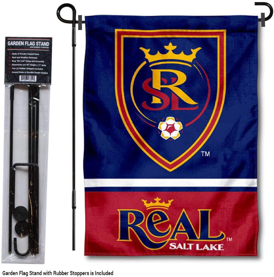 Real Salt Lake Garden Flag with Stand Pole Holder