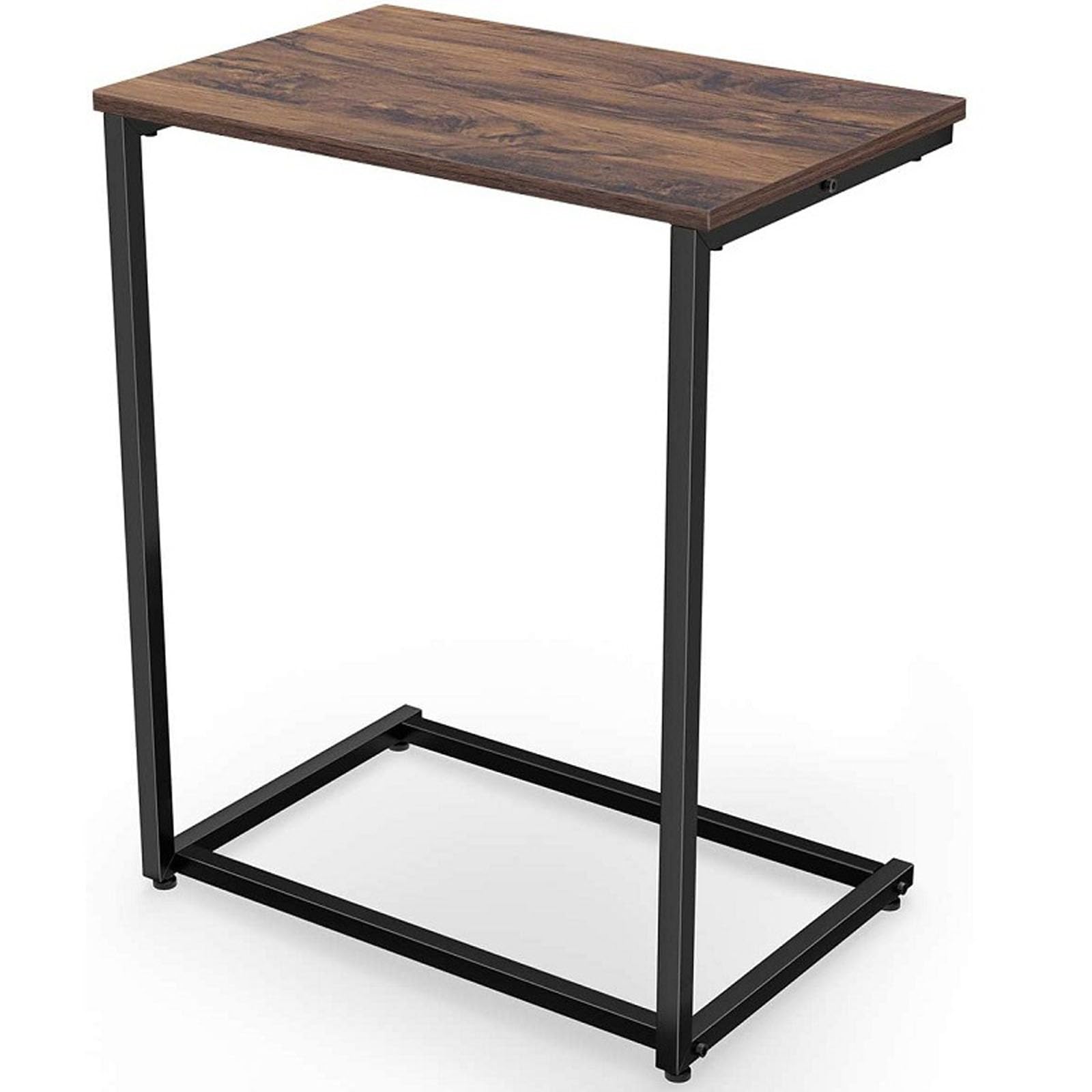SXZenSpace C Shape End Table,Couch Tables That Slide Under,End Table with Metal Frame,C Shaped Side for Couches,Living Room, Bedroom, Study, Hotel, Restaurant, Office