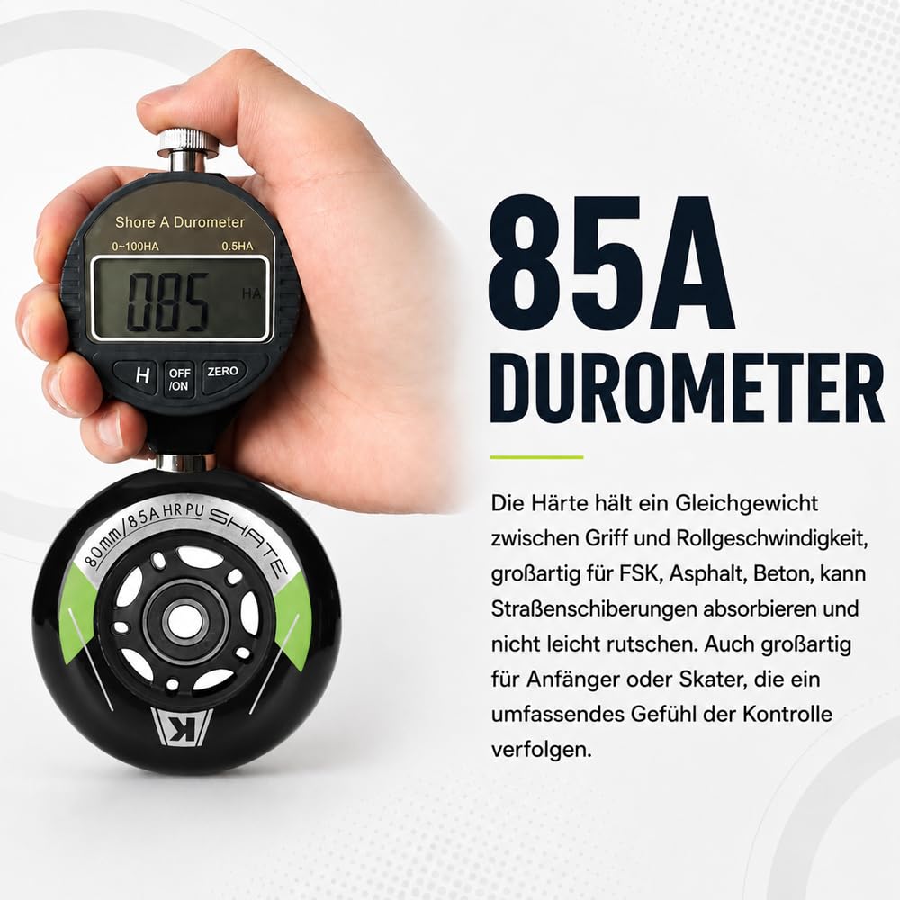 Inline Skate Rollen 80mm 76mm 72mm - 8 Stück Inline Skate Räder 85a inliner rollen mit kugellager ABEC9 | Inliner Skate Räder für K2 Hudora Gonex Apollo