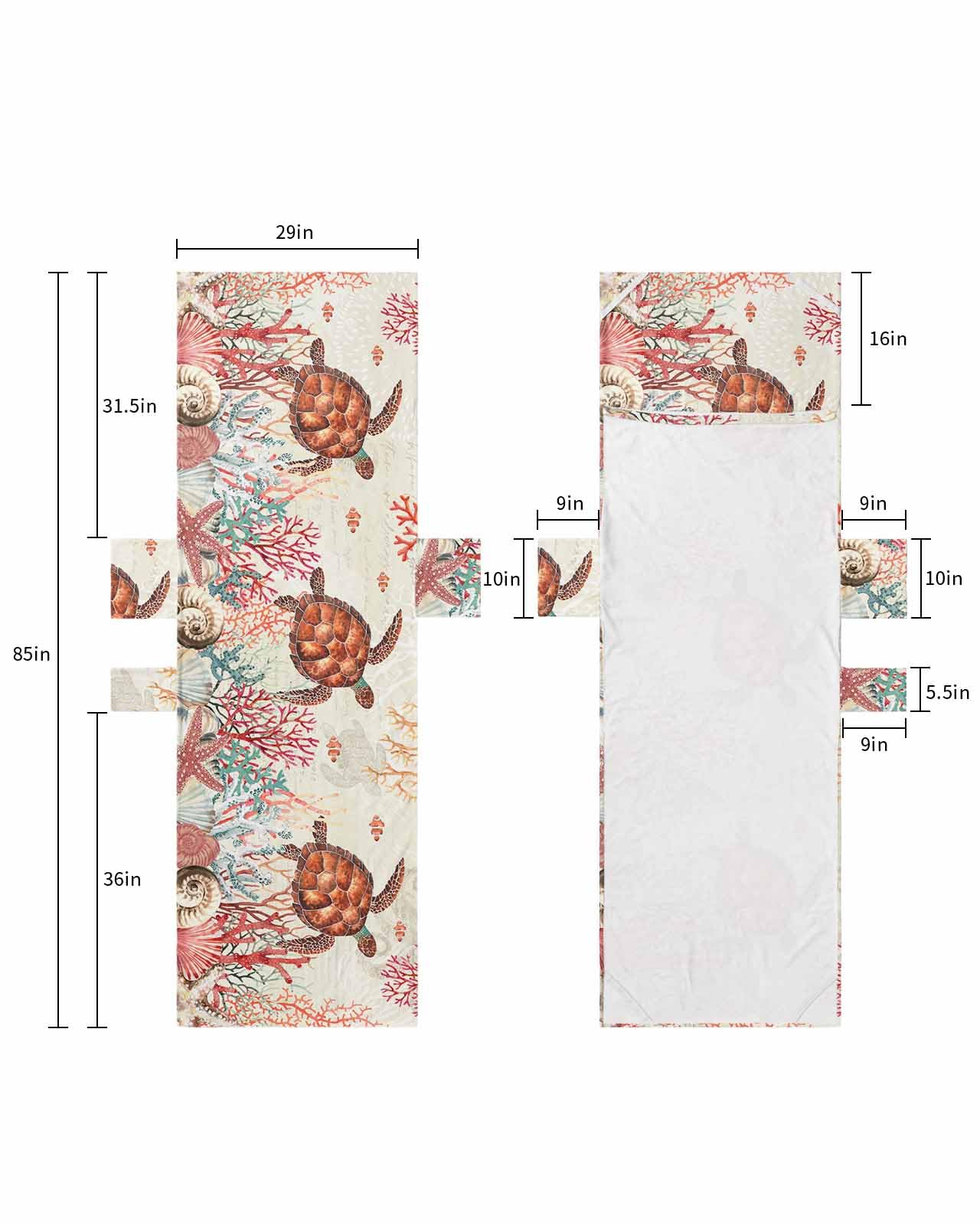 Red Sea Turtle Beach Lounge Chair Towel Cover, Soft Chaise Lounge Towel with Side Pockets Patio Pool Chairs Cover for Beach/Pool Sunbathing 29x85 Coastal Nautical Summer Beach Coral