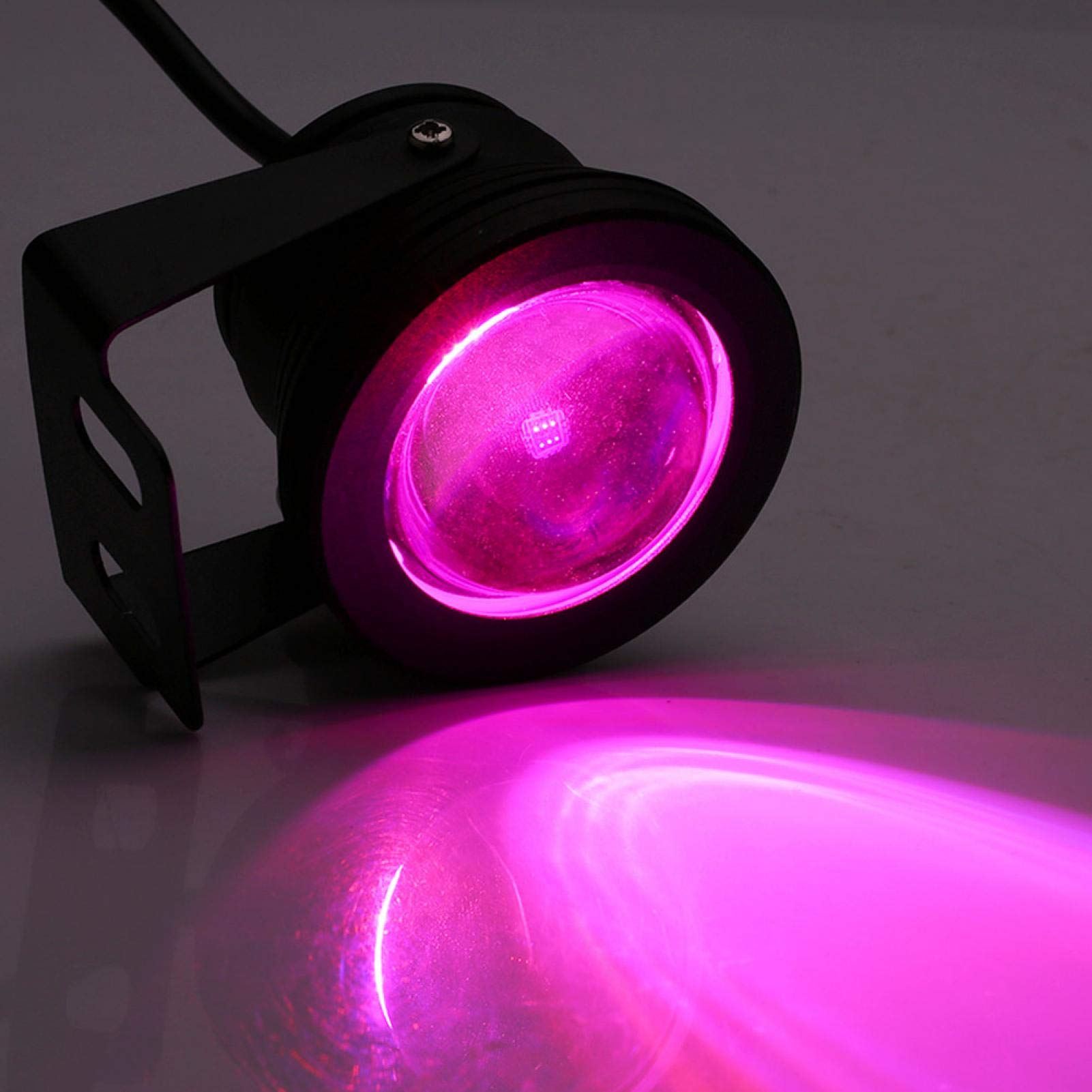Reflektor dla Yard, Reflektor LED 10W RGB Reflektor Zewnętrzny Zdalne Sterowanie, Kolorowe Reflektory z Możliwością Przyciemniania 12 V, Wodoodporne Oświetlenie Krajobrazowe,(Czarna muszla)