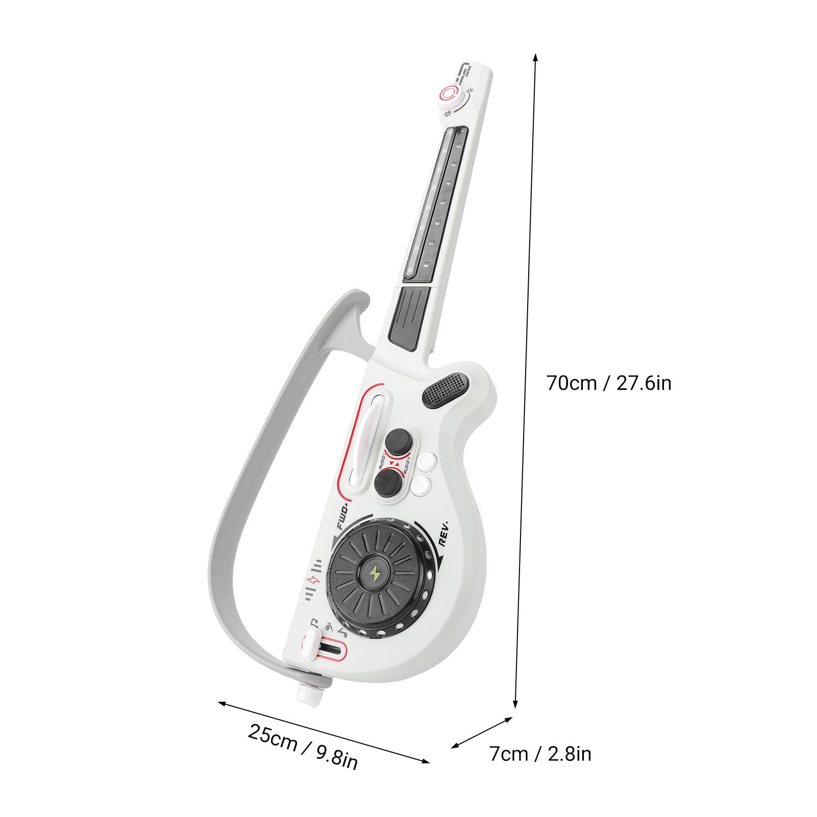 Strumento musicale giocattolo per chitarra per bambini con design pieghevole senza corde Bluetooth (Bianca)