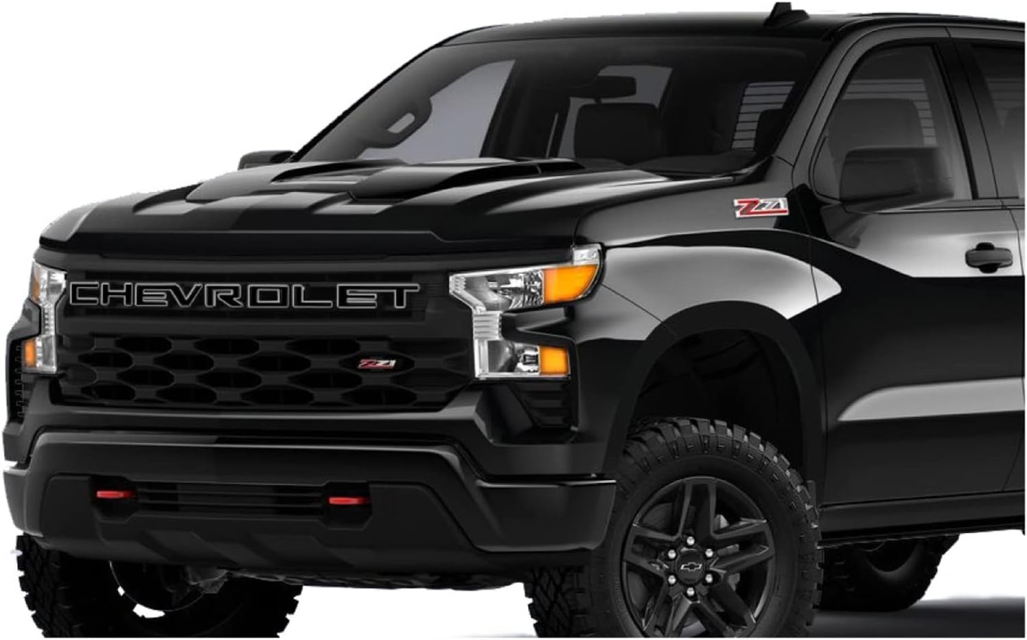 Chevy Silverado Black Silver Trail Boss Grille Lettering Decal Kit 2022-2026 GM Licensed