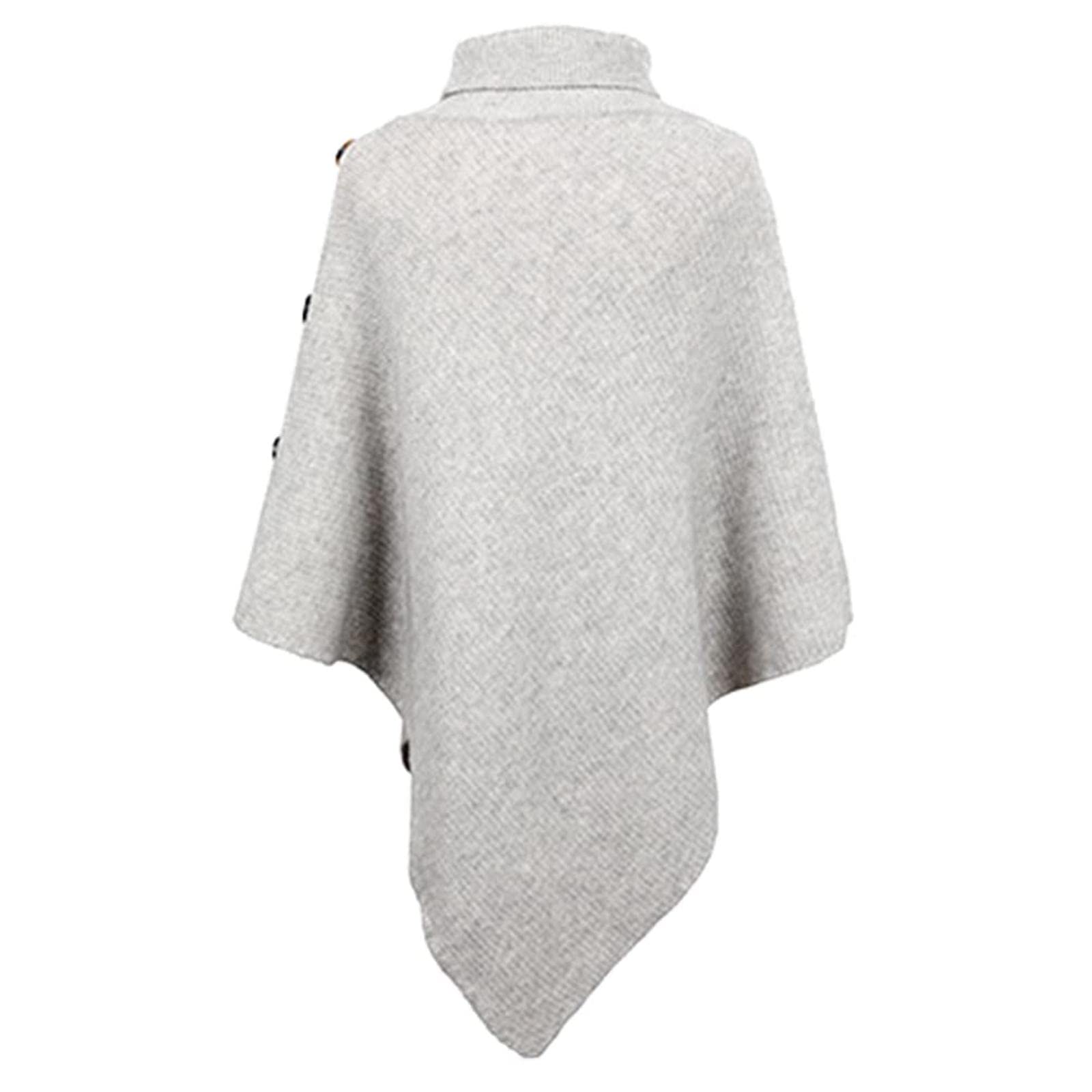 Poncho Mixto de Cachemira para Mujer Poncho de Punto con Botones Manta de Capa Bufanda de Cardigan Amiseta de Capa Chal Regalo de Ropa de Invierno