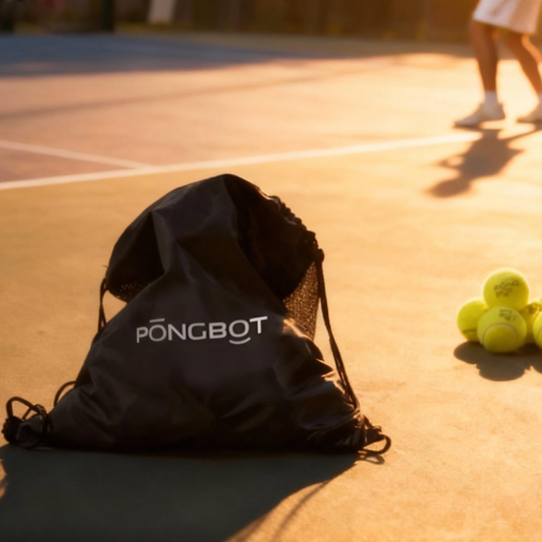 PONGBOT Lot de 50 balles de tennis avec sac, sans pression et haute élasticité pour la pratique, l'exercice, l'entraînement des débutants
