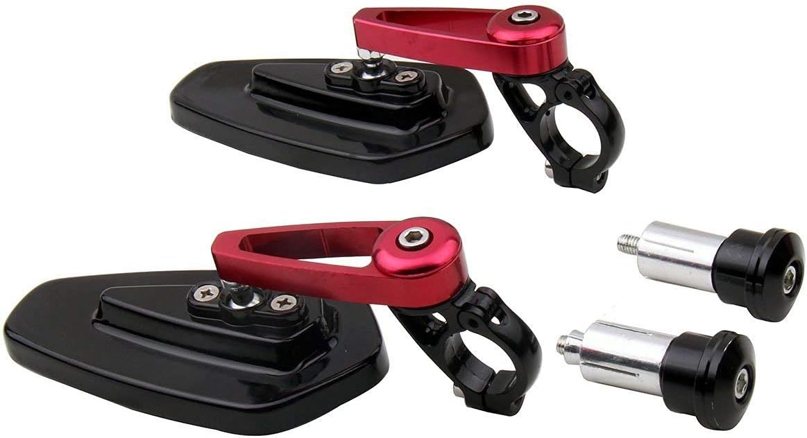 Black Arrow Bar End Mirrors with red stem Compatible for 2015 Suzuki GSXS750