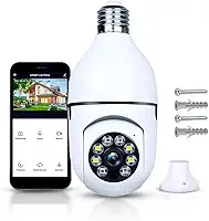 Câmera Lampada De Segurança Inteligente Ip Wifi Com Visão Noturna Vigilancia Interna Externa Giratoria Espiã 360º Cor Branco