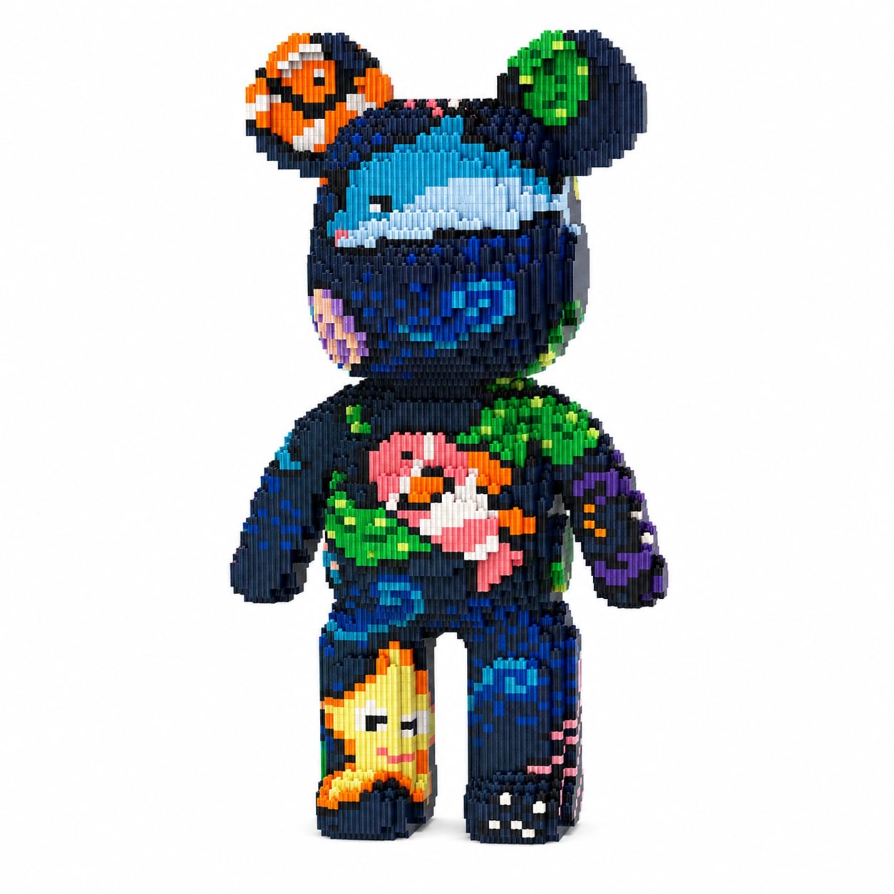 BLOXTEAM Underwater World Bear Building Block Set for Adults – 43CM 7000PCS Nano Micro Bricks Ocean Animal Collectible Art Toy, Kawaii Desk Decor & DIY Model Kit