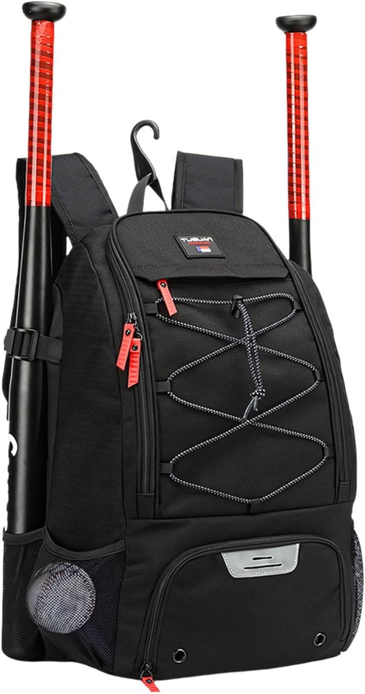 Trendy and Practical Baseball Training Backpack Providing Ample Room for Bats Cleats and Belongings Featuring Easy to Maintain Fabric Bat and Glove Planner