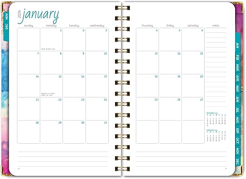 Miniatura 5 de Global Printed Products Agenda de tapa dura 2024 (noviembre de 2023 a diciembre de 2024) 5.5 x 8 pulgadas diariosemanalmensualagendaanual agenda