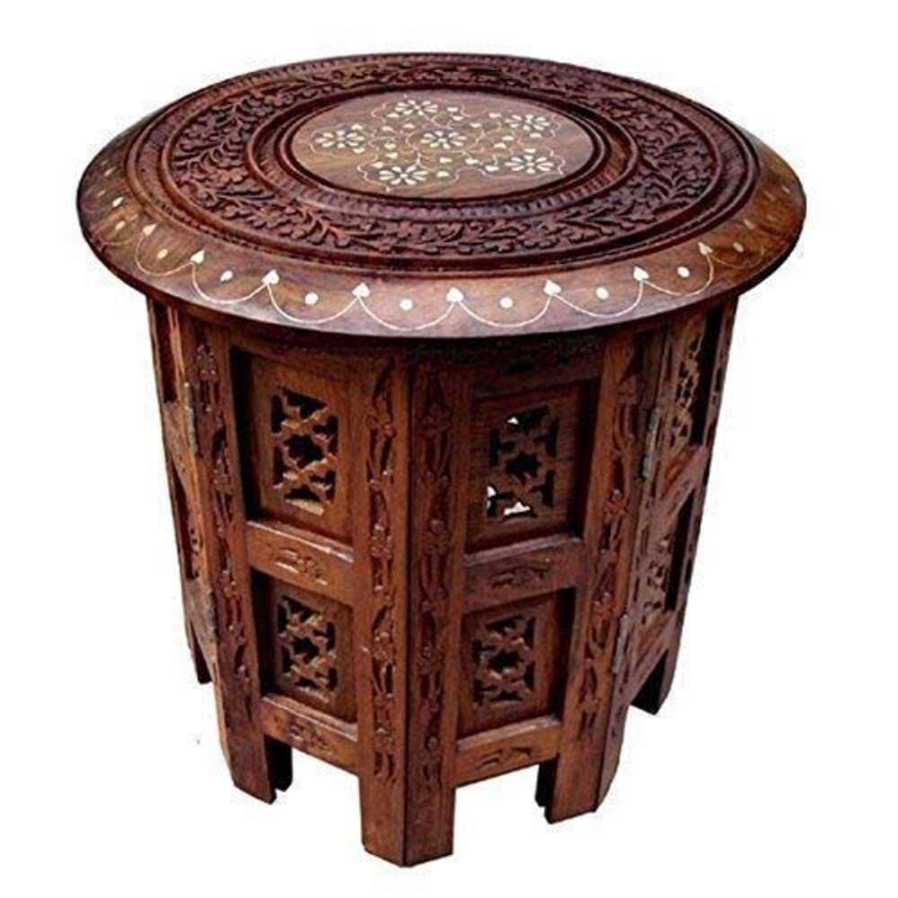 Wooden Round Octa Legged Stool for Coffee Table and Side Table in Living Room 12 inch-image-44