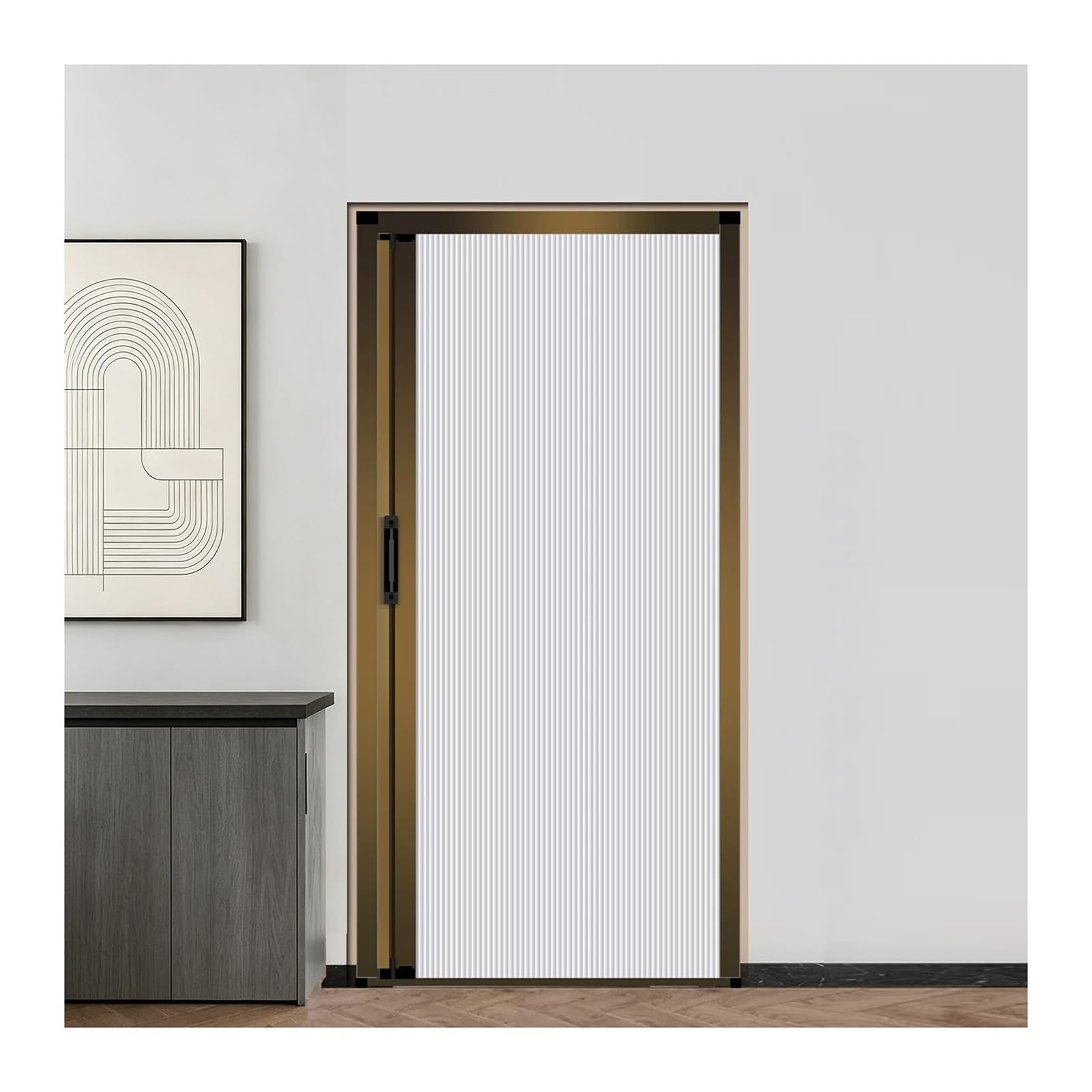 Kphymod White No Drilling Retractable Temporary Accordion Door, Lightweight Honeycomb Partition, Easy Install Privacy Divider For Bedroom Pantry(,80X210cm)