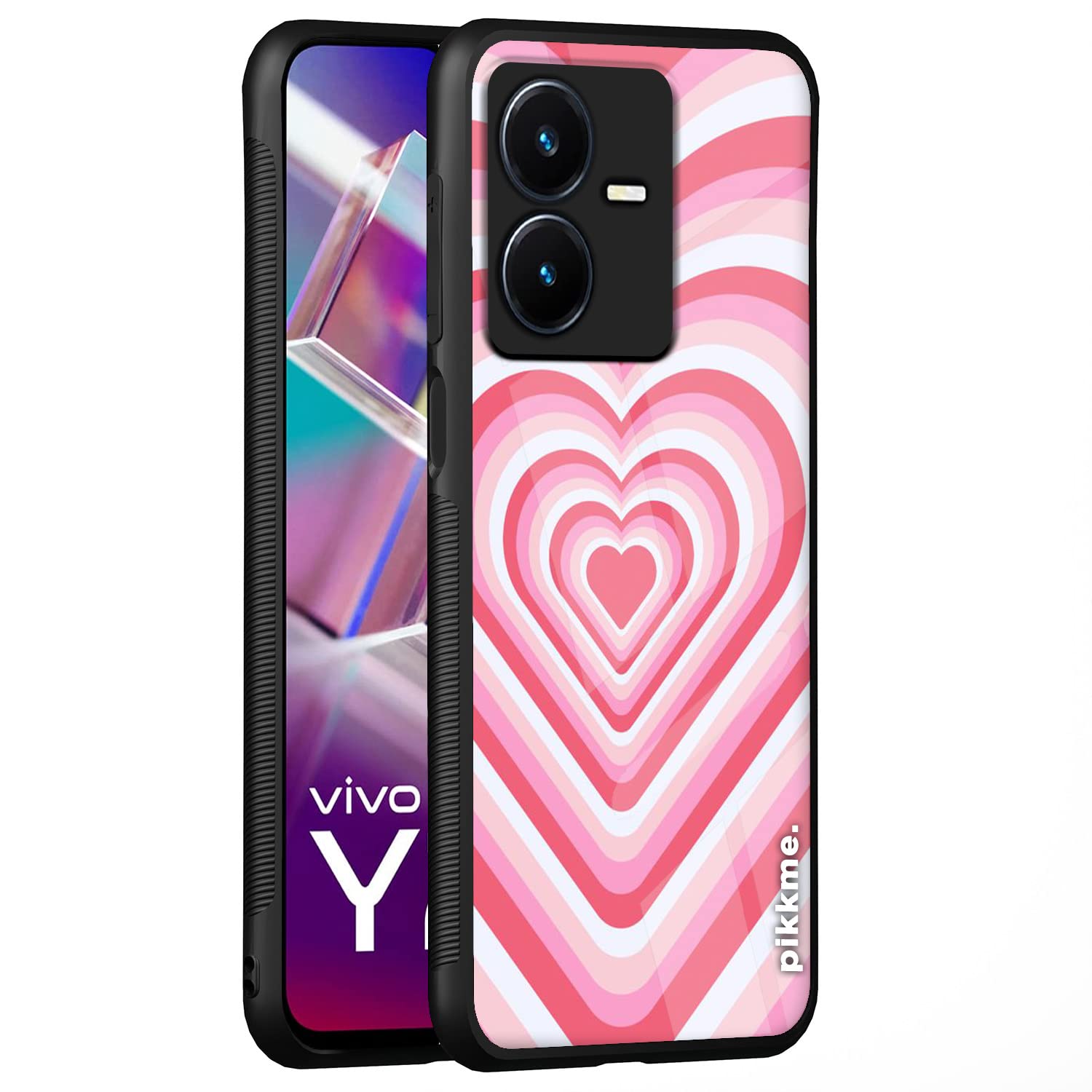 Pikkme Vivo Y22 Back Cover for Girls | Ultra Hybrid Heart Red Printed Glass Case | Soft TPU Sides with Anit-Skid Grip Protection (Girls2 25) (B0BWFG7NQ9) Amazon Price History, Amazon Price Tracker