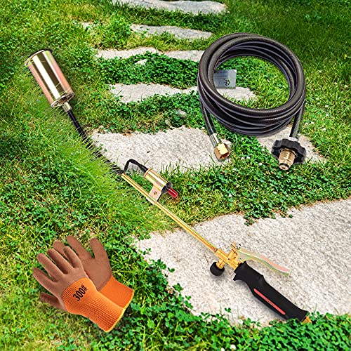 Propane Torch Weed Burner,Gardening Outdoor Weed Burner with Push Button Igniter and 9.8 ft Hose