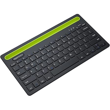 Amazon Basics Wireless Bluetooth Multi-Device Keyboard for Windows, Apple iOS Android Or Chrome, Compact Space-Saving Design, for Pc/Mac/Laptop/Smartphone/Tablet (Black)