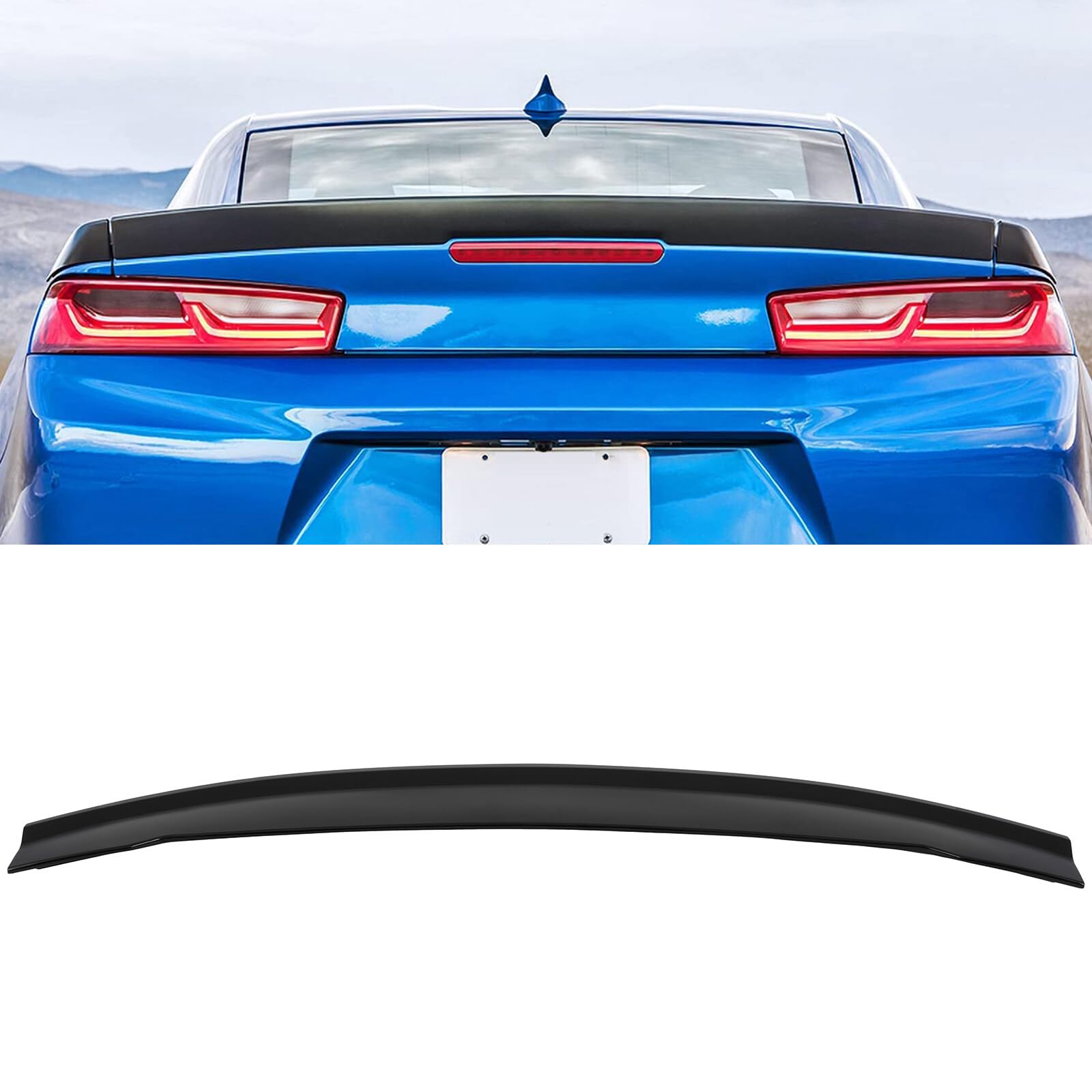cciyu OE Factory Style Rear Trunk Lip Spoiler Wing Fits for 2016-2020 for Chevrolet Camaro Racing Trunk Spoiler(ABS Glossy Black)