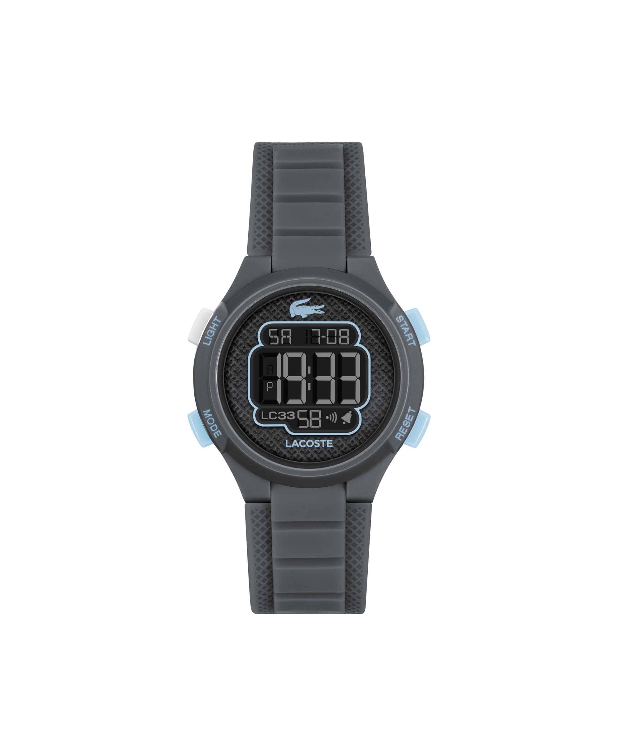 Lacoste Digitaluhr für Kinder Kollektion LC33 mit Dunkelgrau Silikonarmband - 2030068
