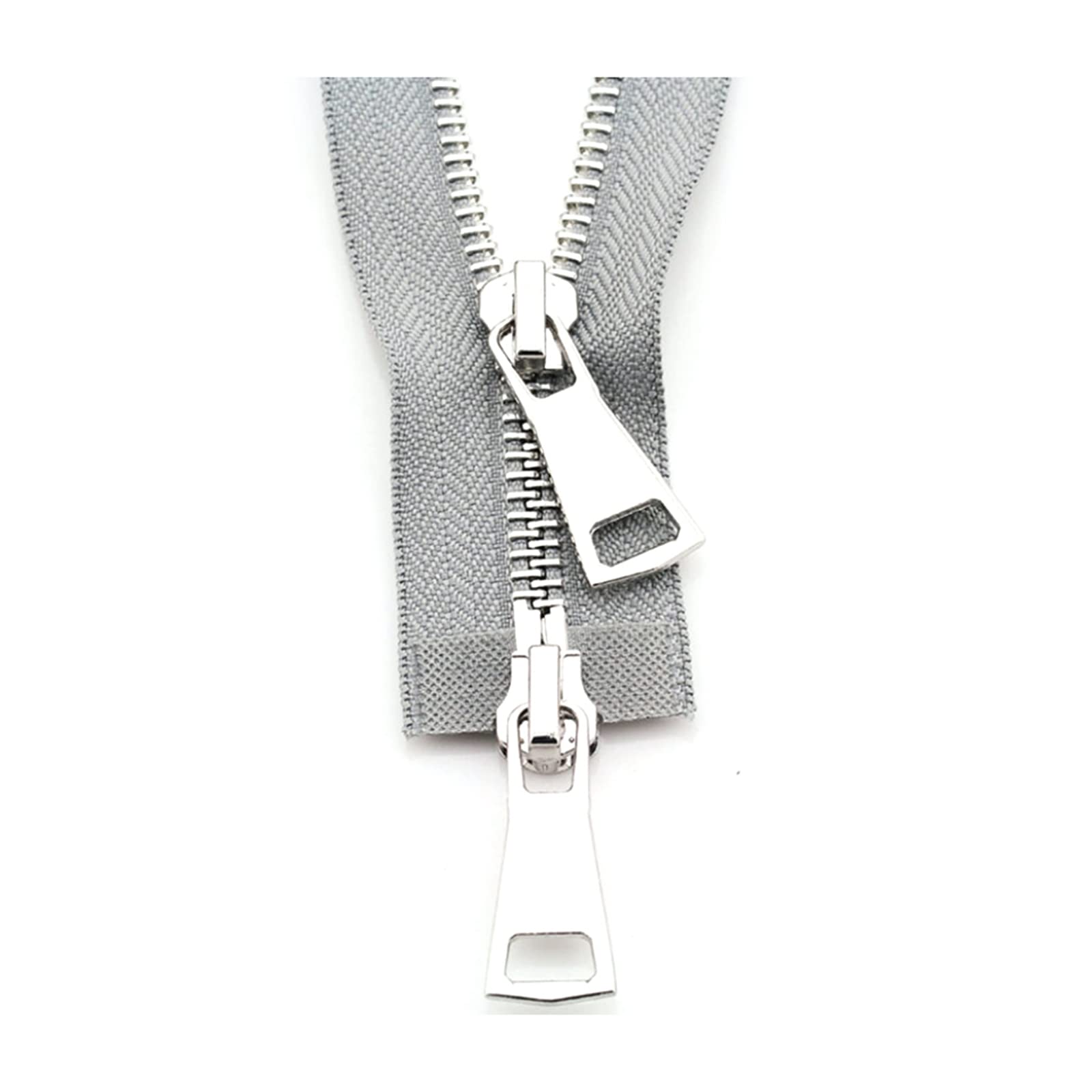 5# Metal Zipper Double Slider Two-Way 70-90cm Multicolor for Sewing Accessories(Grey,70cm)