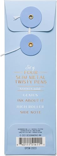 Miniatura 9 de DesignWorks Ink Juego de 4 bolígrafos delgados de metal Twisty - Set de motivación