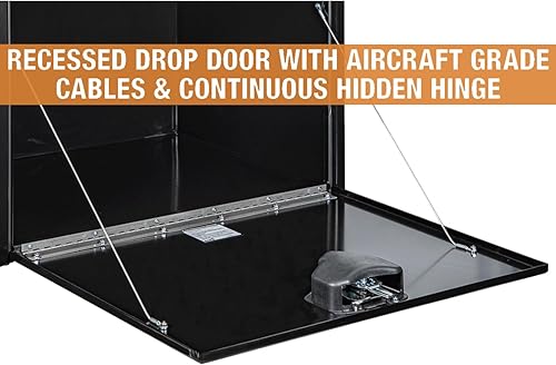 Vista 4 de Buyers Products 1704305 - Caja de acero negro para debajo de la carrocería con cierre de asa en T bloqueable, 24 x 24 x 36 pulgadas, fabricada
