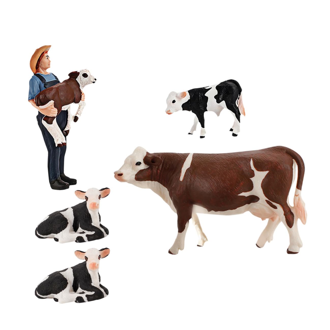 BESPORTBLE 5 Figuras de Ganado de PVC para Niños, Modelos Simulados de Animales de Granja, Decoración Versátil para Interiores y Juego Educativo en Casa