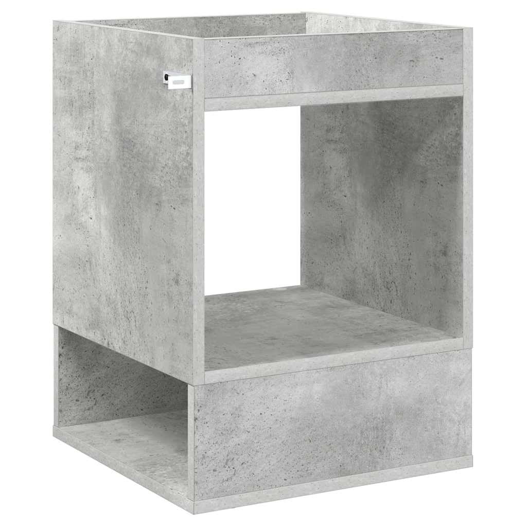 Mesa auxiliar de hormigón, gris, 40 x 40 x 56 cm, rectangular, moderna mesa de centro de madera con estante, elegante mesa de salón para sofá y sillón en interiores