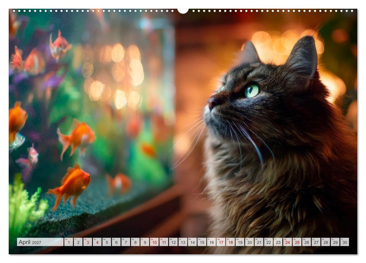Katzen - Jeder Moment ein Abenteuer (hochwertiger Premium Wandkalender 2027 DIN A2 quer), Kunstdruck in Hochglanz: Chaos mit Charme (CALVENDO Tiere)