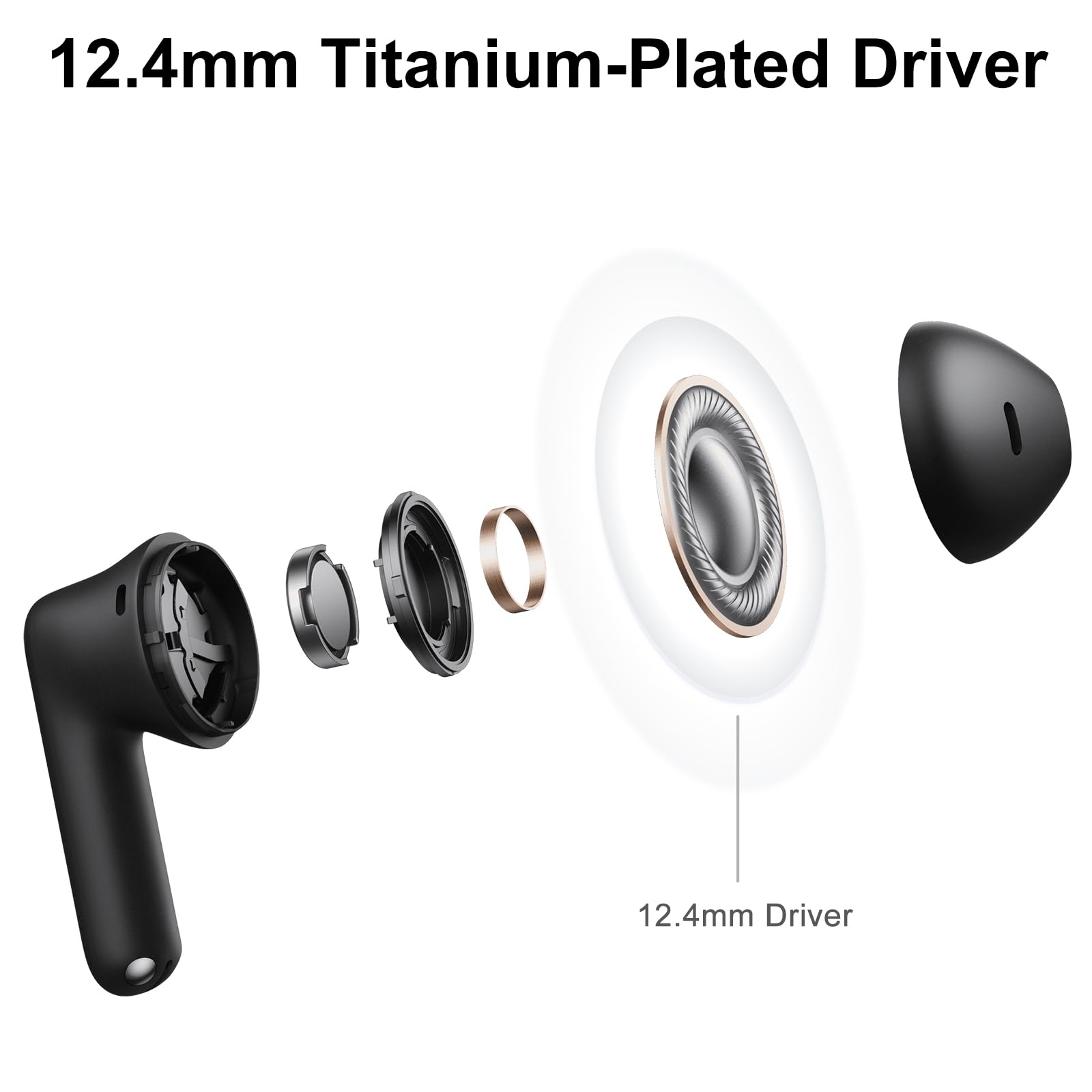 OPPO Enco Buds3, Auricolari Wireless True, Batteria da 48 Ore, Bluetooth 5.4, Driver da 12,4 mm, Controlli Touch, Cancellazione Passiva del Rumore, Android e iOS, IP55, Bianco