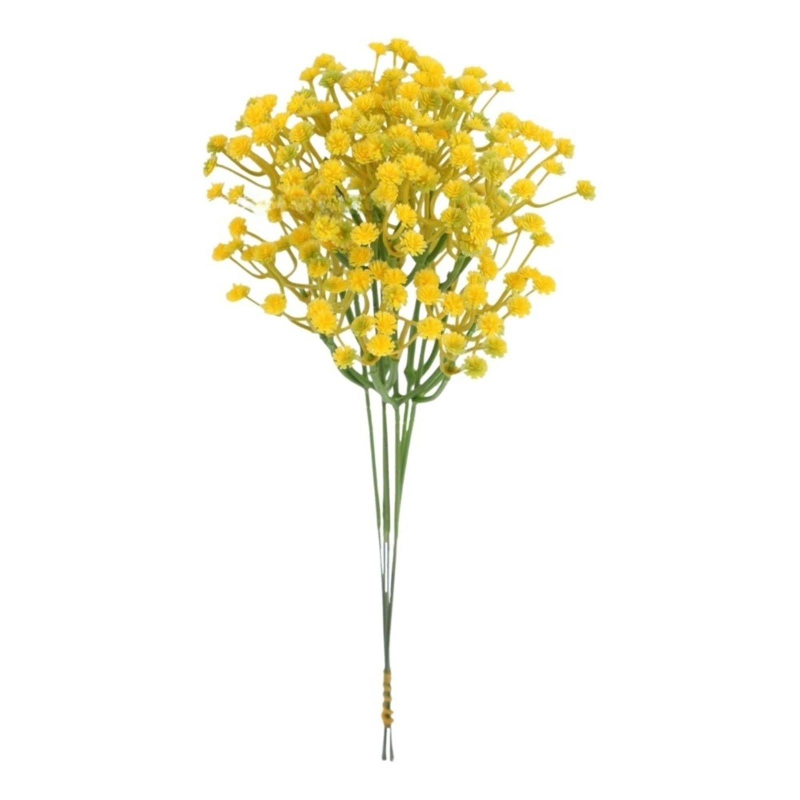 Dcrxz Artificial Flowers 50Pcs Real Touch Artificial Baby Breath Flowers 29cm Length DIY Floral Fake Gypsophila Bouquet Decoration Realistic(Yellow)