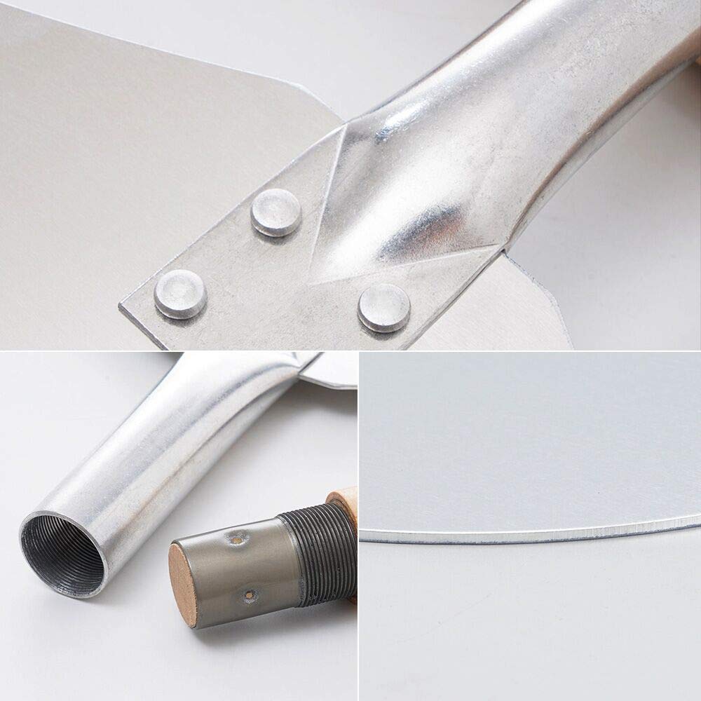 TDHDIKE Pala de pizza de aluminio de alta calidad con mango de haya desmontable, 12 x 32.5 pulgadas, conveniente para almacenar, buen ayudante para hornear, pizza casera y pan
